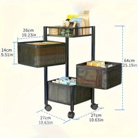3, 4, 5 Tiers Storage Rack With Wheels