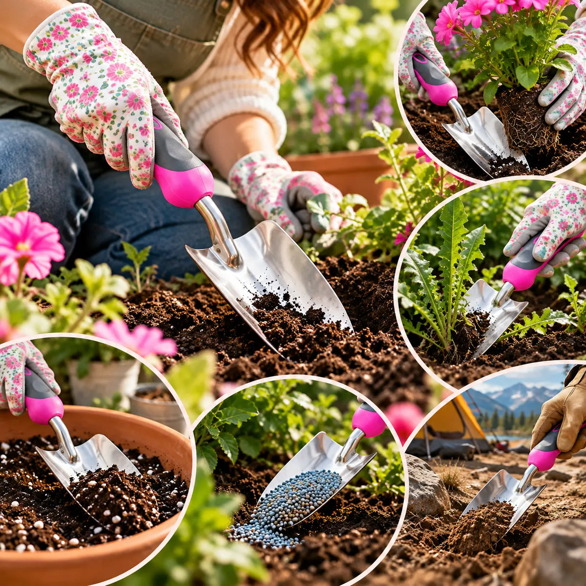 Stainless Steel Garden Trowel Pink 