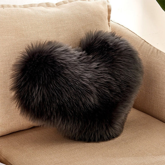 Fluffy Heart Pillow with Insert | Pillow Heart Shaped