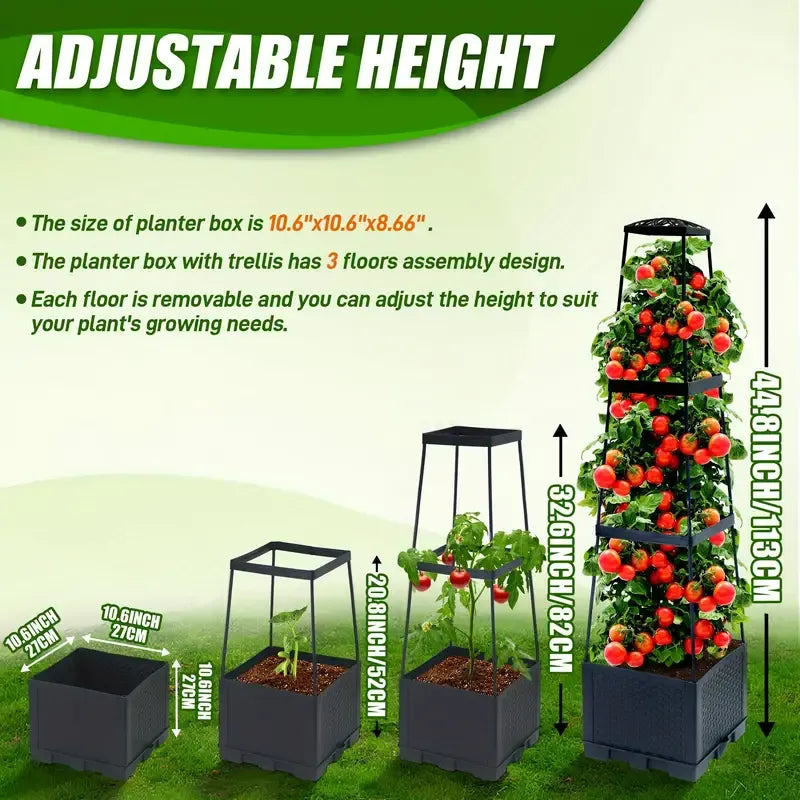 Tomato Planter Grow Box with Trellis