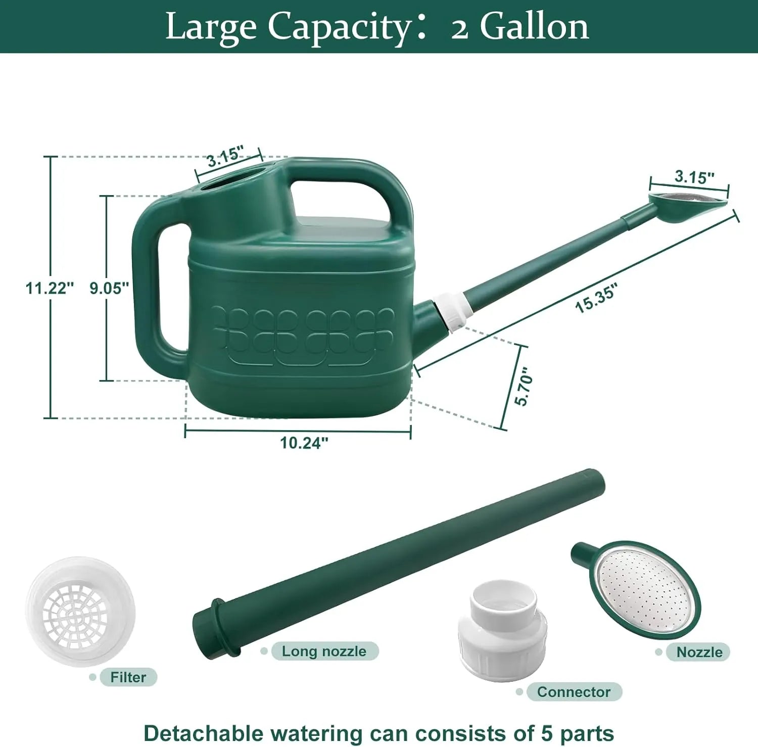 Watering Cans with Long Spouts Dimensions