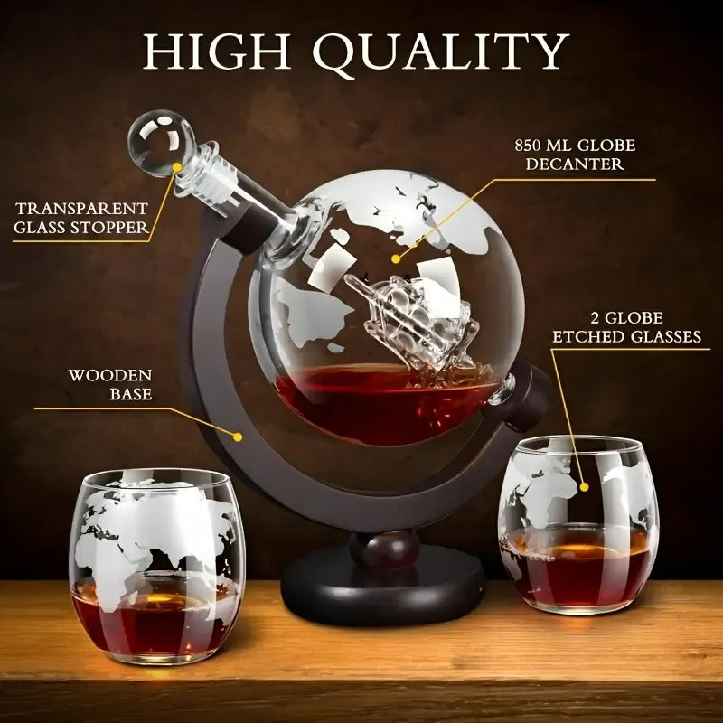 Whiskey Decanter Set With 2 Whiskey Glasses Gifts for Men