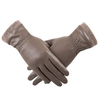 Warm and Stylish Leather Winter Gloves for Women