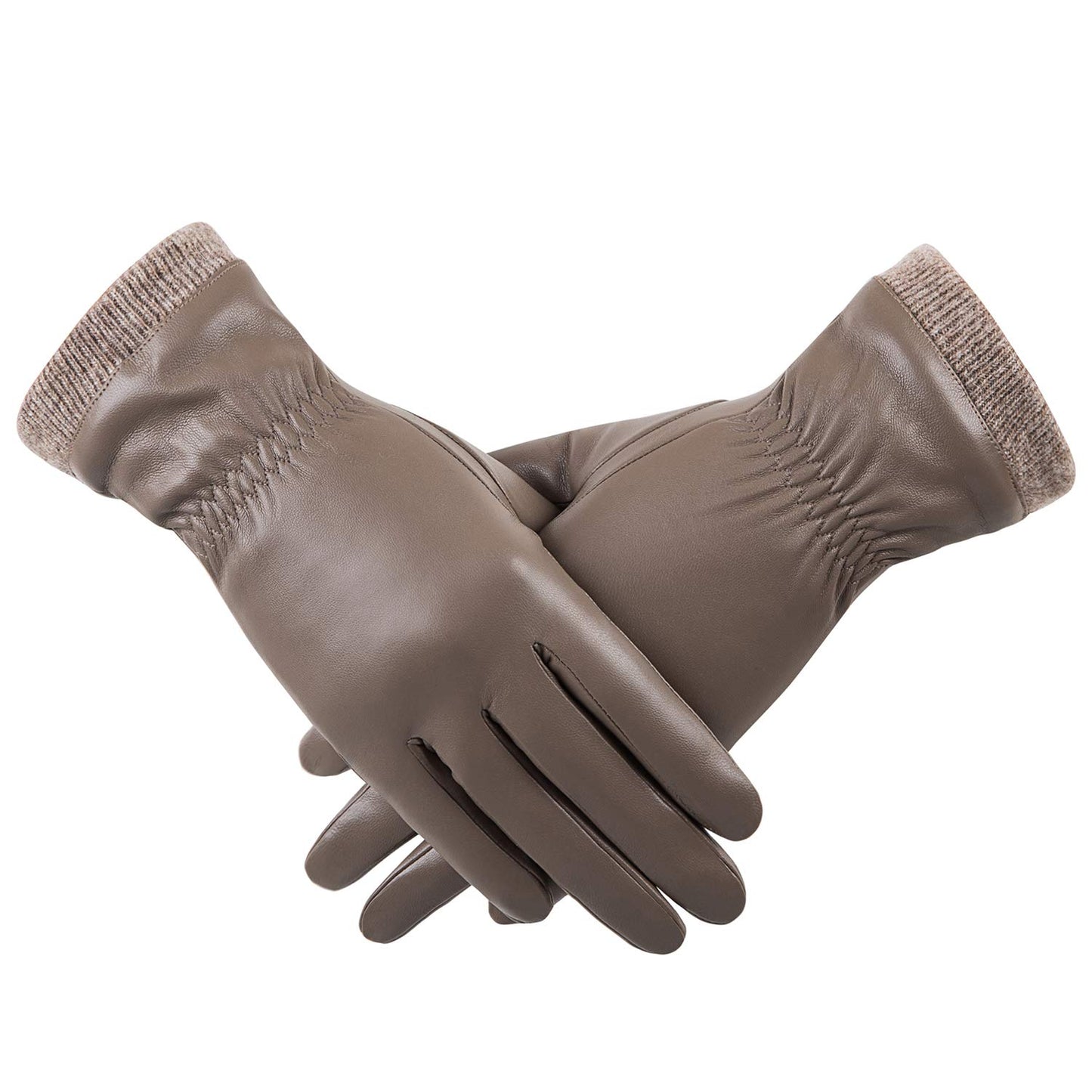 Warm and Stylish Leather Winter Gloves for Women