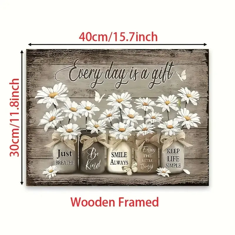 Wooden Framed Rustic Wall Art Decor