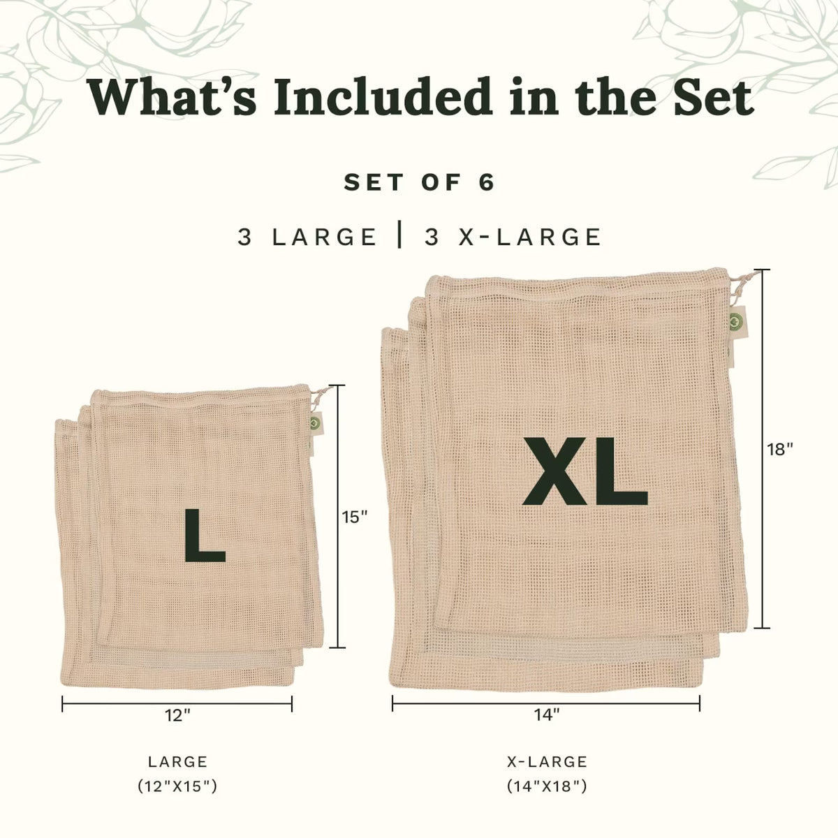 Organic Cotton Mesh Produce Bags