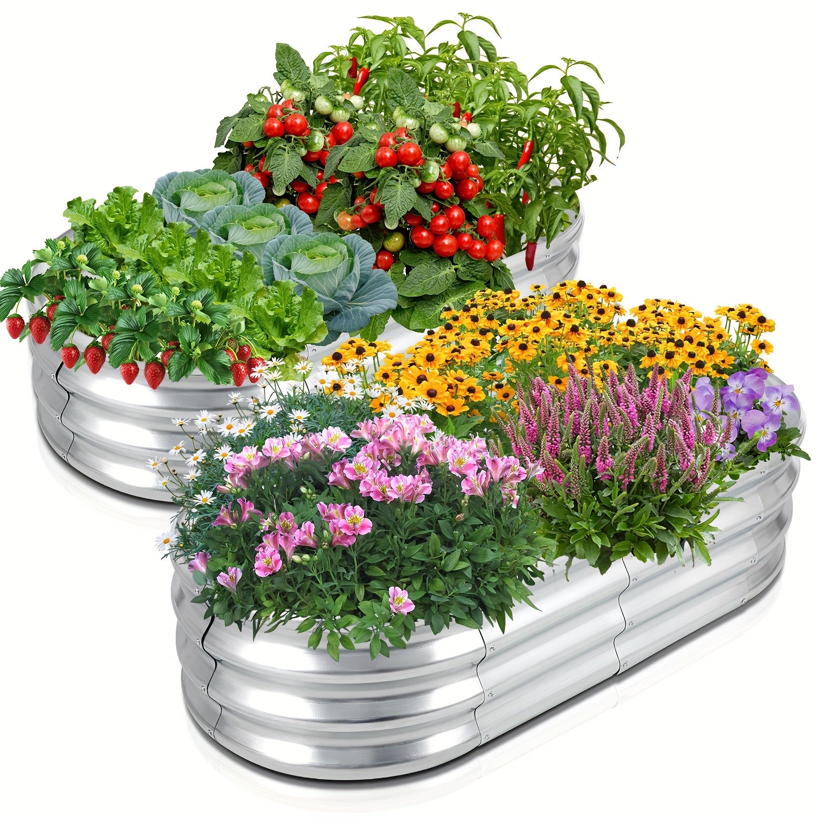 Oval Raised Garden Beds