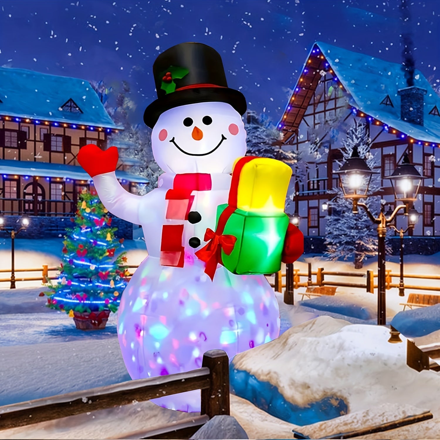 Christmas Inflatable Snowman with Led Lights