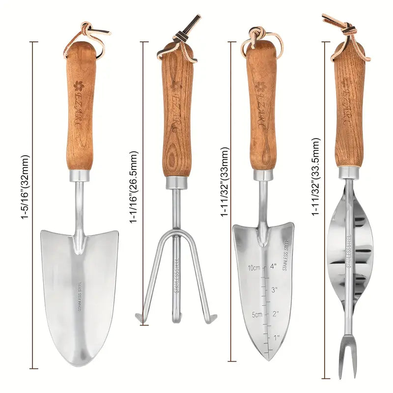 4-Piece Stainless Steel Garden Tool Set