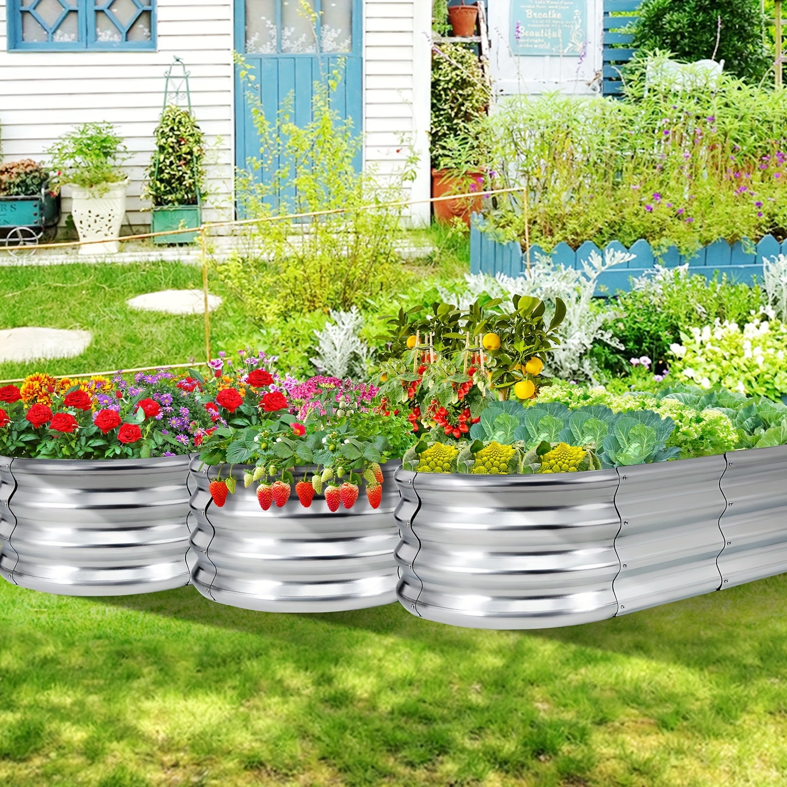 Oval Raised Garden Beds