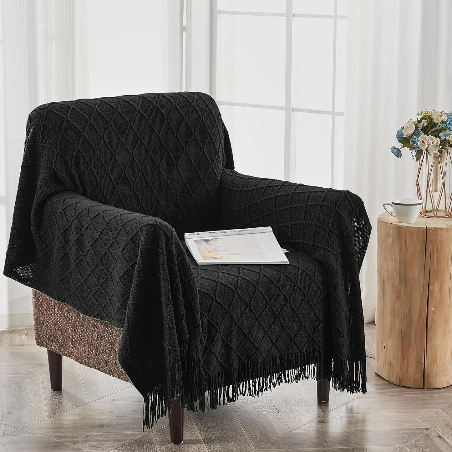 Cable Knit Throw Blanket