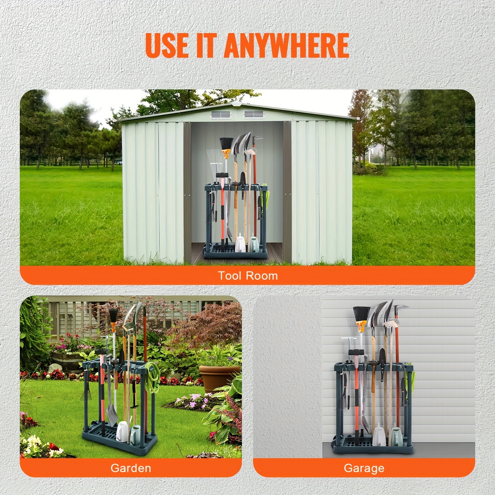 10 Slot Garden Tool Organizer