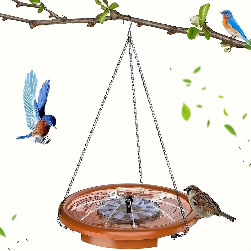 Hanging Bird Bath with Solar Powered Fountain