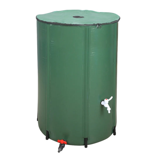 100 Gallon Portable Rain Barrel Farms Water Storage Saver for Patio