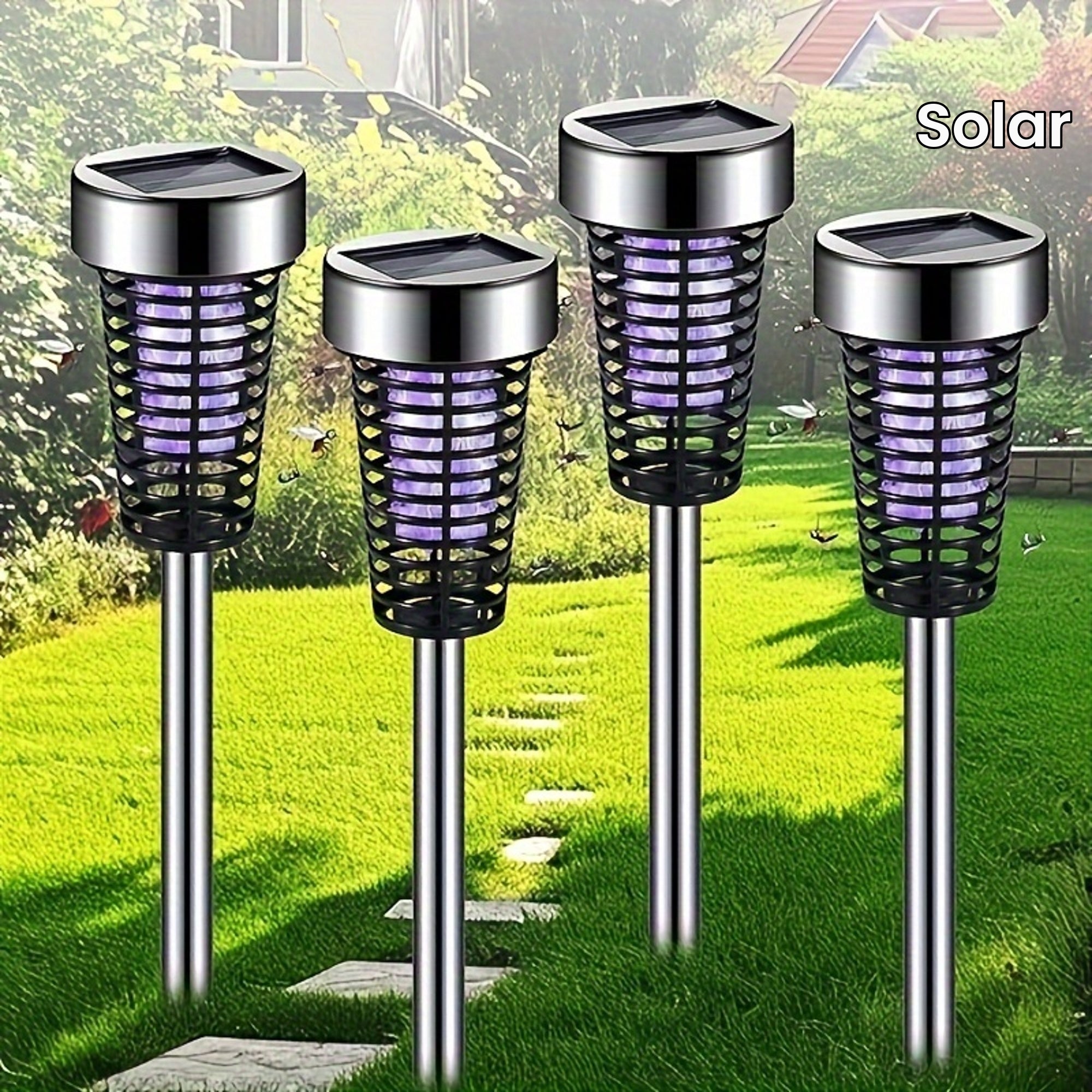 4 Pcs Solar Powered Bug Zapper