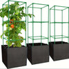 3 Packs Square Tomato Cages with 3 Grow Bags