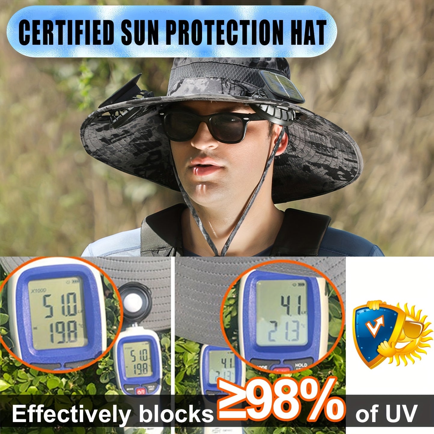 Sun Hat with Solar Fan