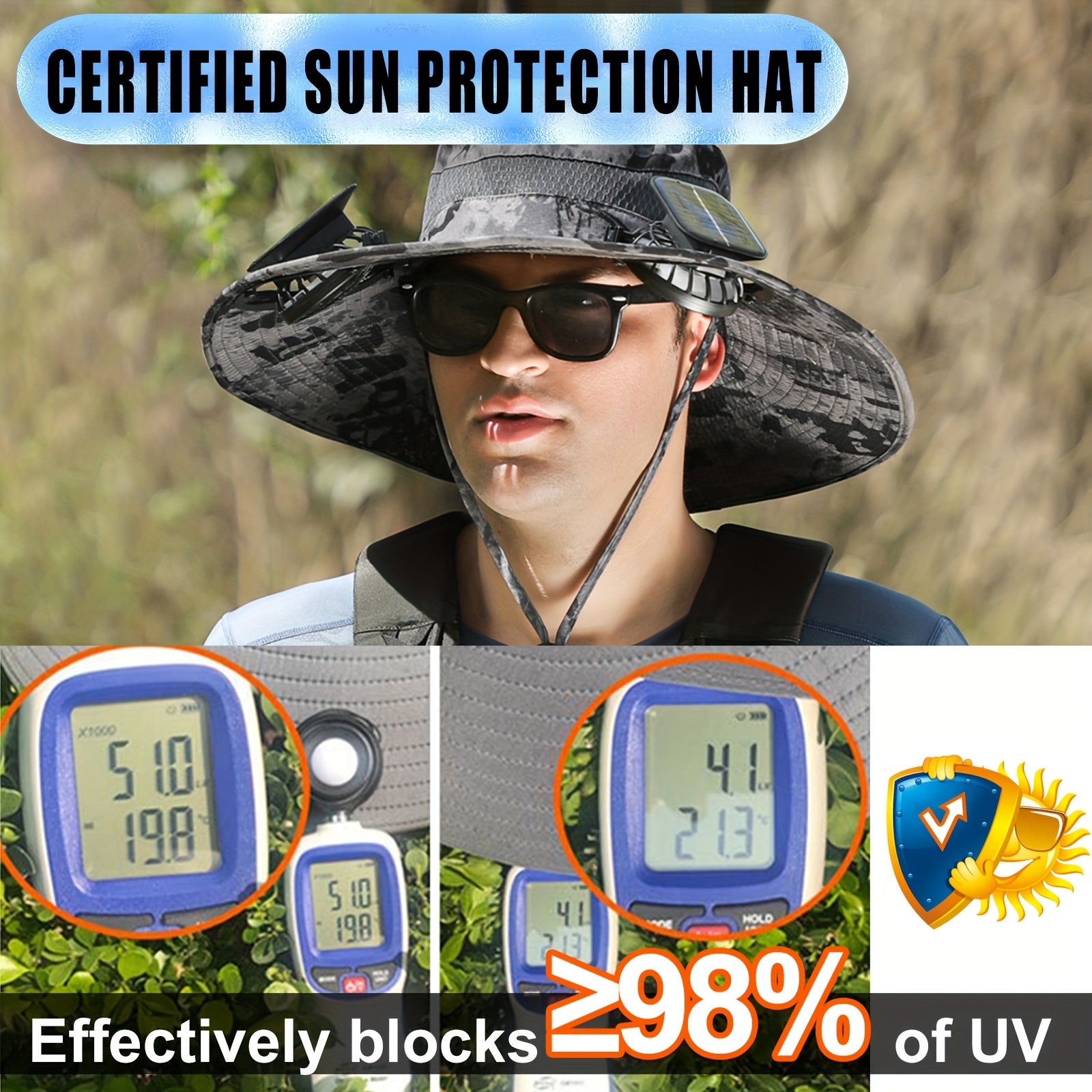 Sun Hat with Solar Fan