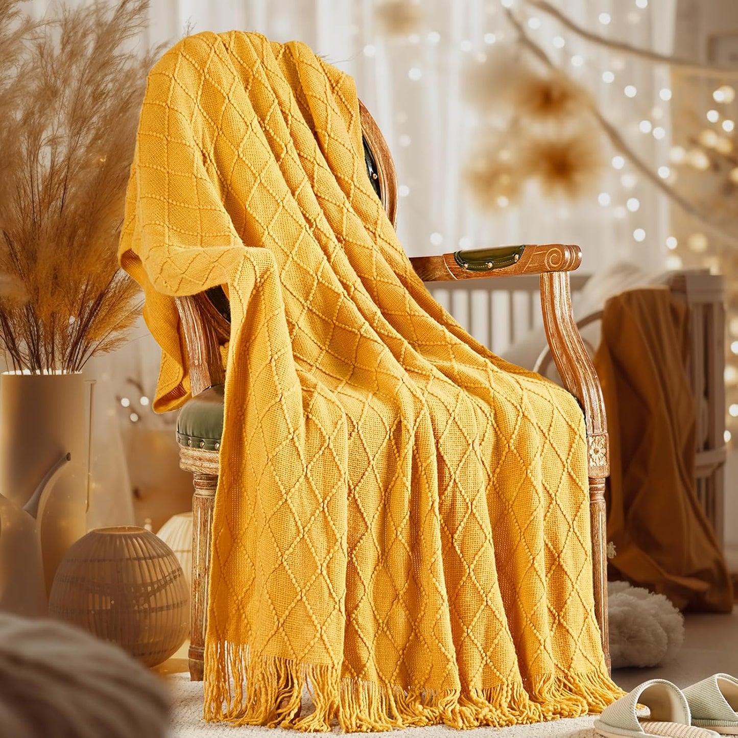 Cable Knit Throw Blanket
