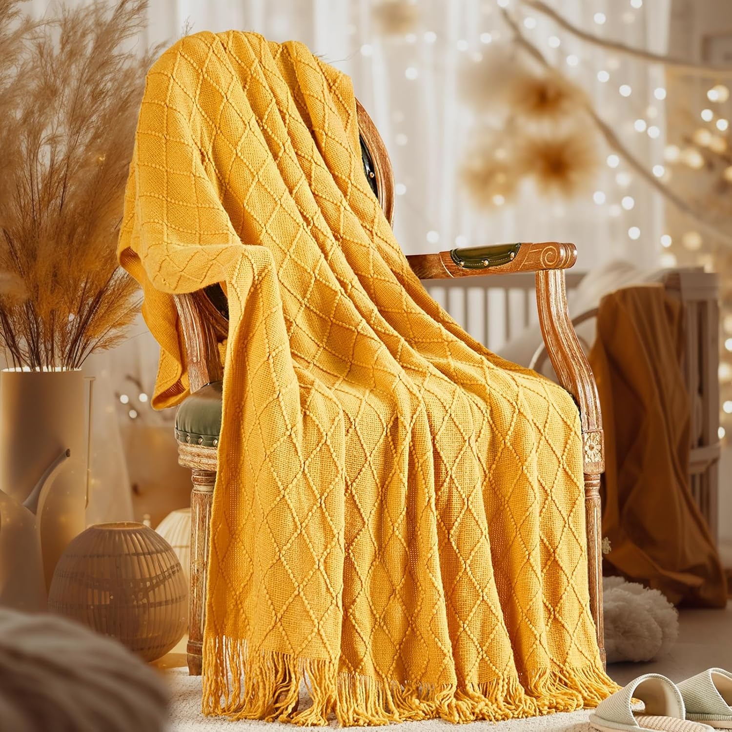Cable Knit Throw Blanket