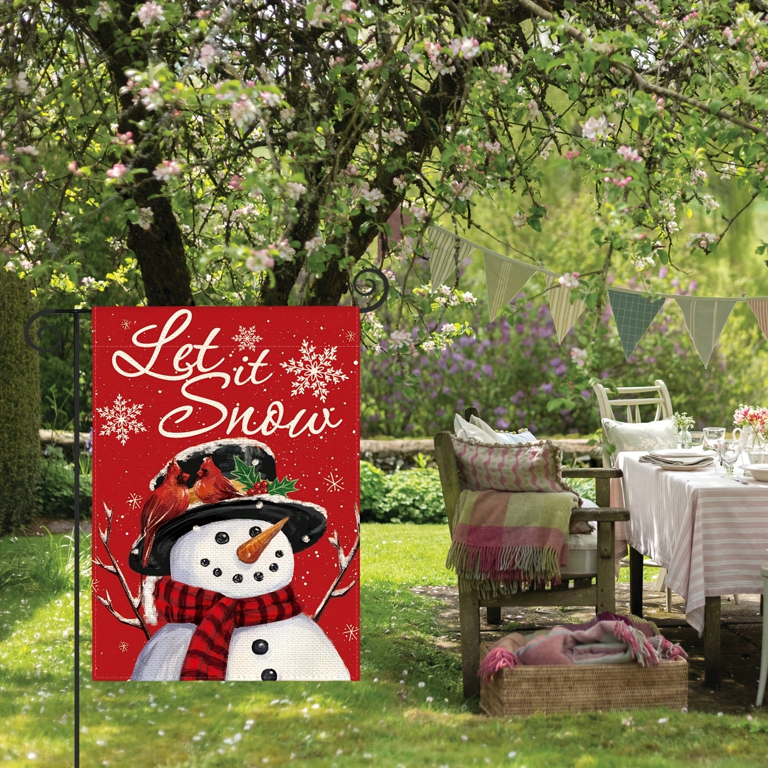 2 Pcs Christmas Garden Flags