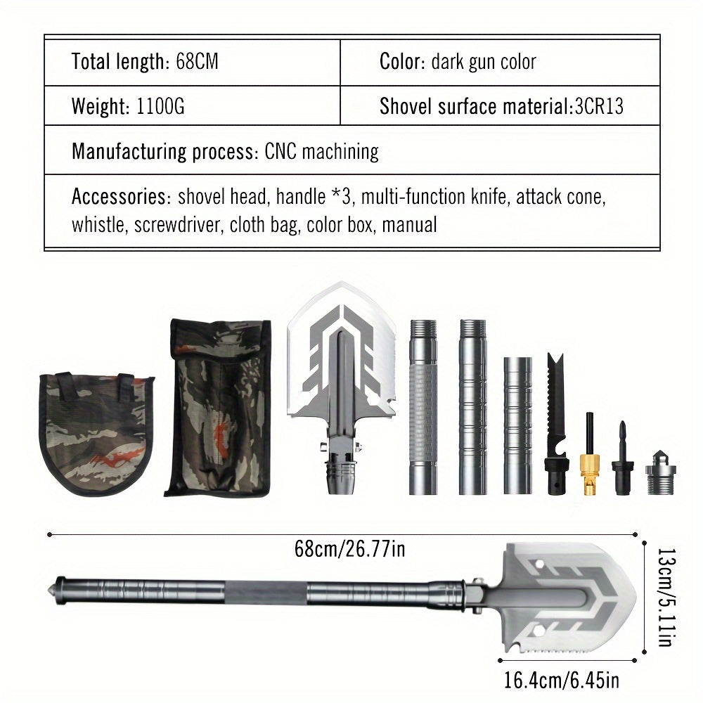 Heavy-Duty Stainless Steel Folding Shovel