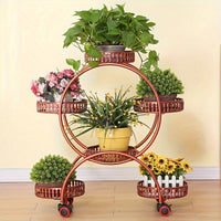 Round Plant Stands Indoor, Black, White & Copper