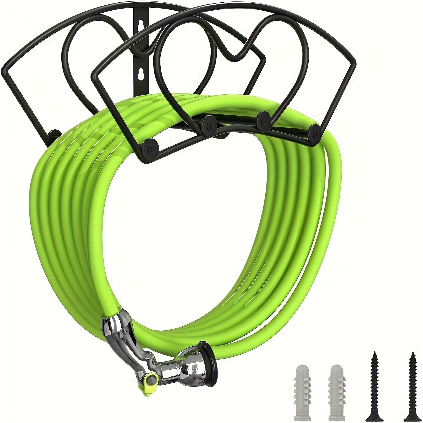 Garden Hose Holder Wall Mount Black