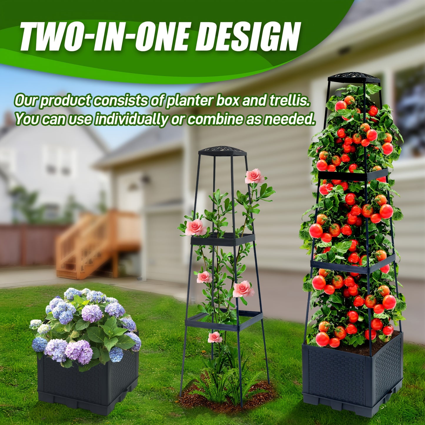 Tomato Planter Grow Box with Trellis