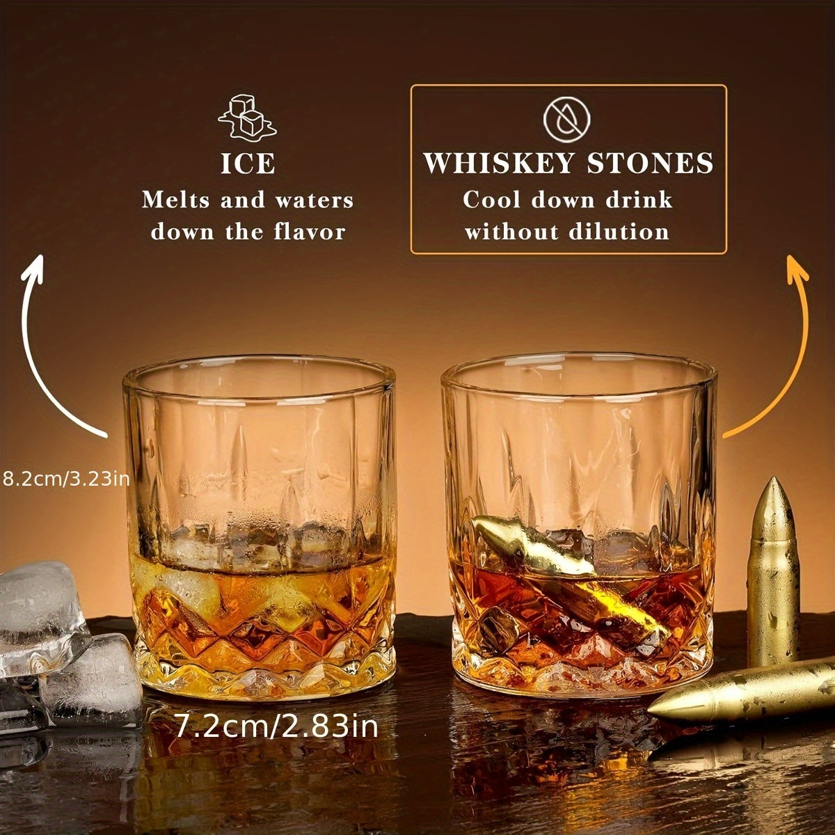 Gift for Dad/Him, Whiskey Stones Gift Set