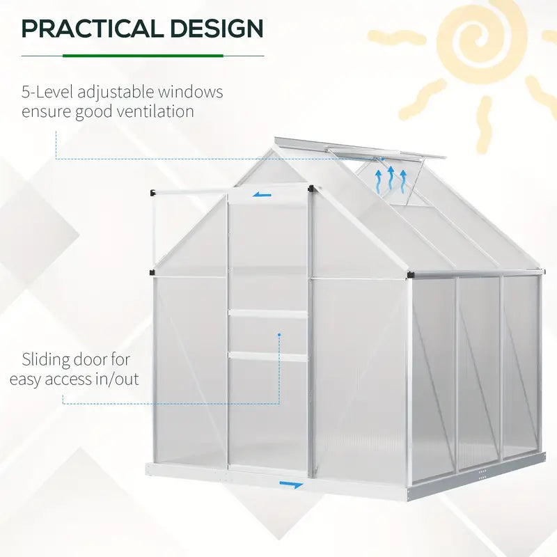 6 x 6 Greenhouse - Hardy Garden