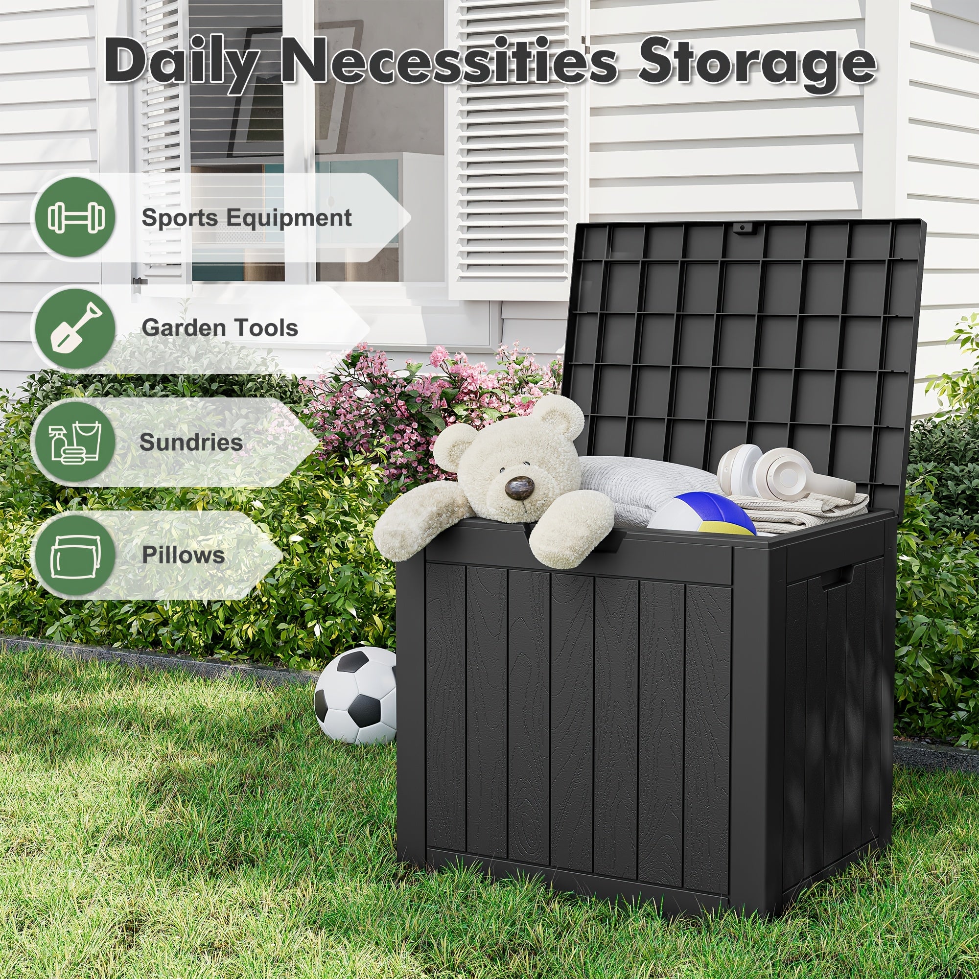 35/75 Gallon Black Outdoor Storage Box