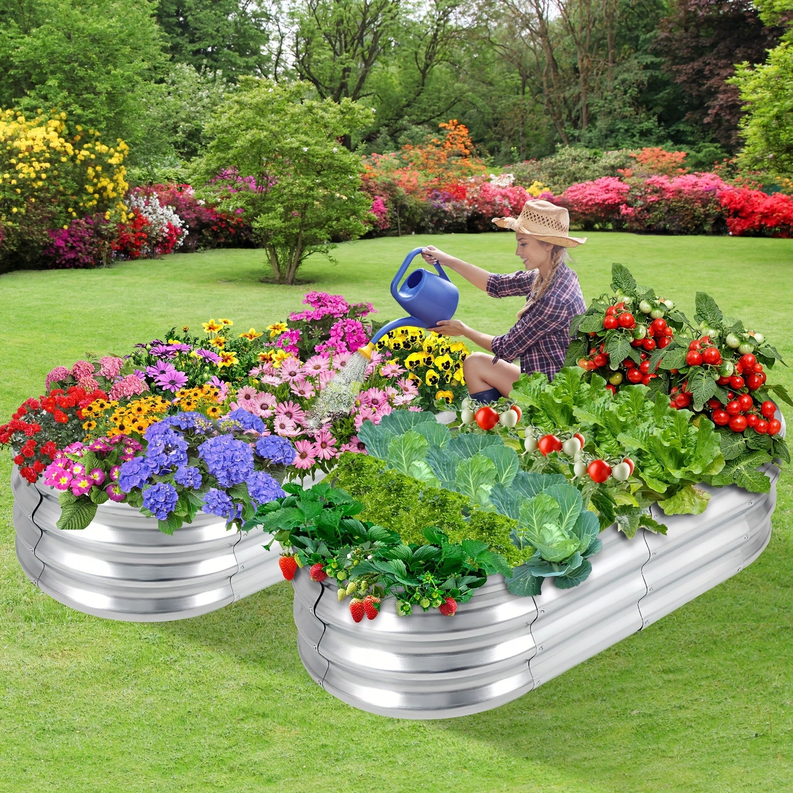 Oval Raised Garden Beds