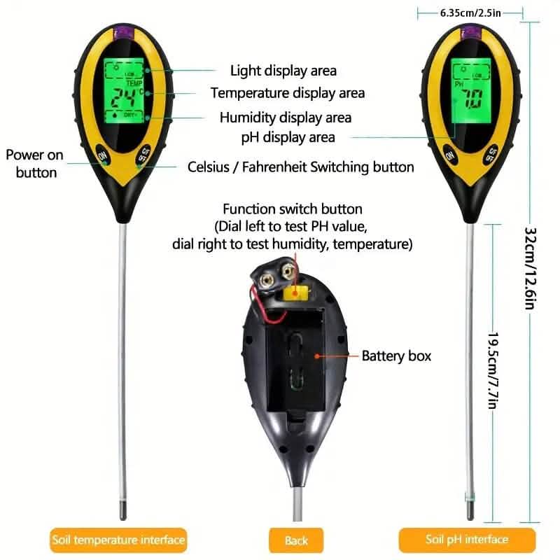 4-in-1 Digital ph Meter for Soil