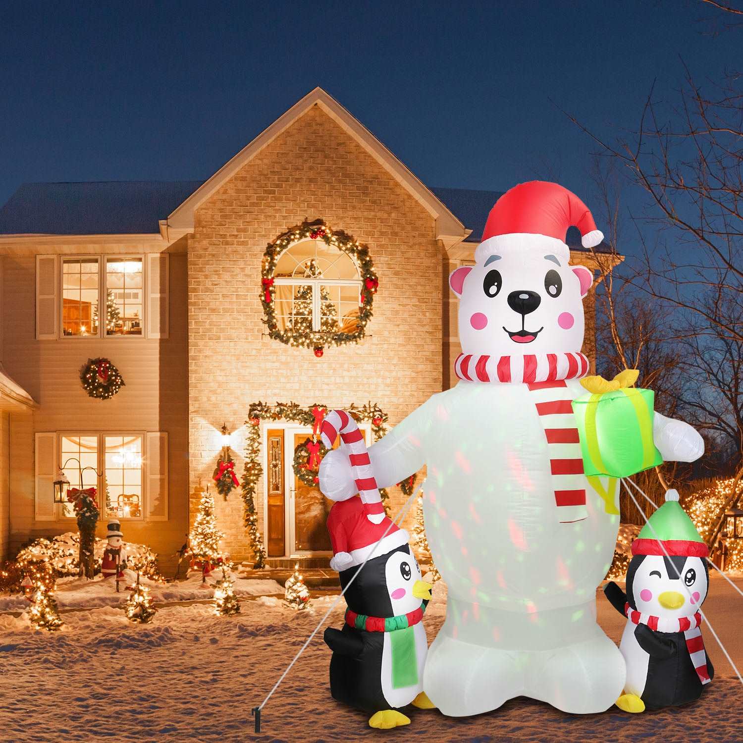 5.9FT Polar Bear Christmas Decoration for Outdoor