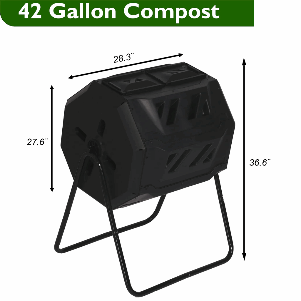 42 Gallons Garden Tumbling Composter,  Compost Barrel