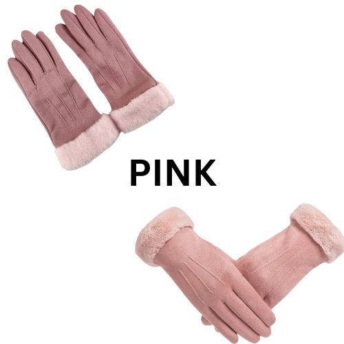 4 Pcs Suede Gloves for Women