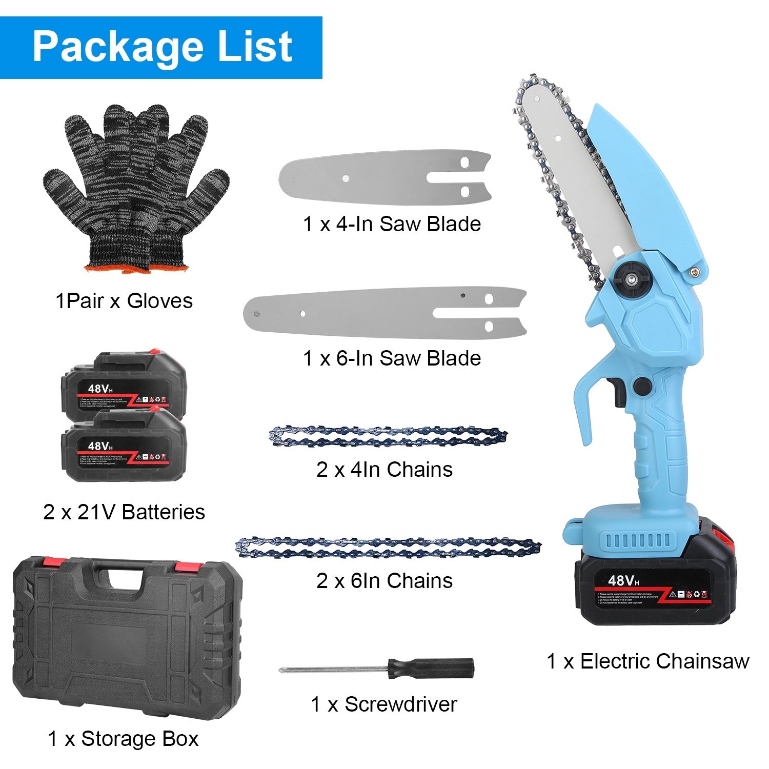 Electric Pruning Saws- Blue and Black