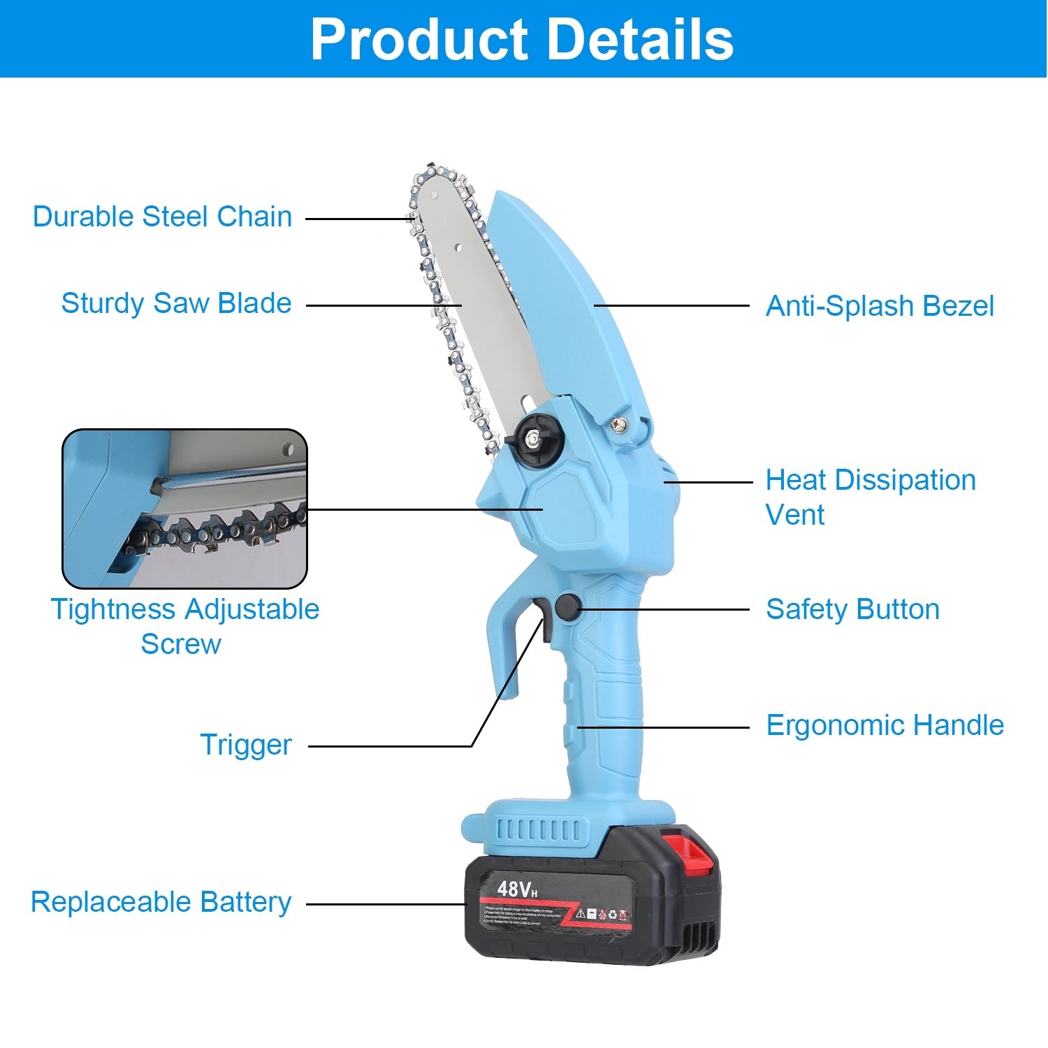 Electric Pruning Saws- Blue and Black