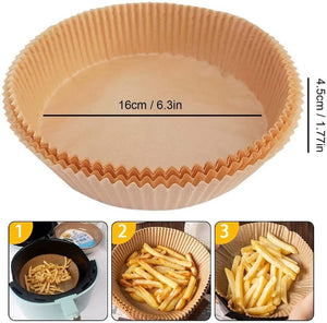 6.3In Round Paper Air Fryer Liners -100 / 200 Pcs
