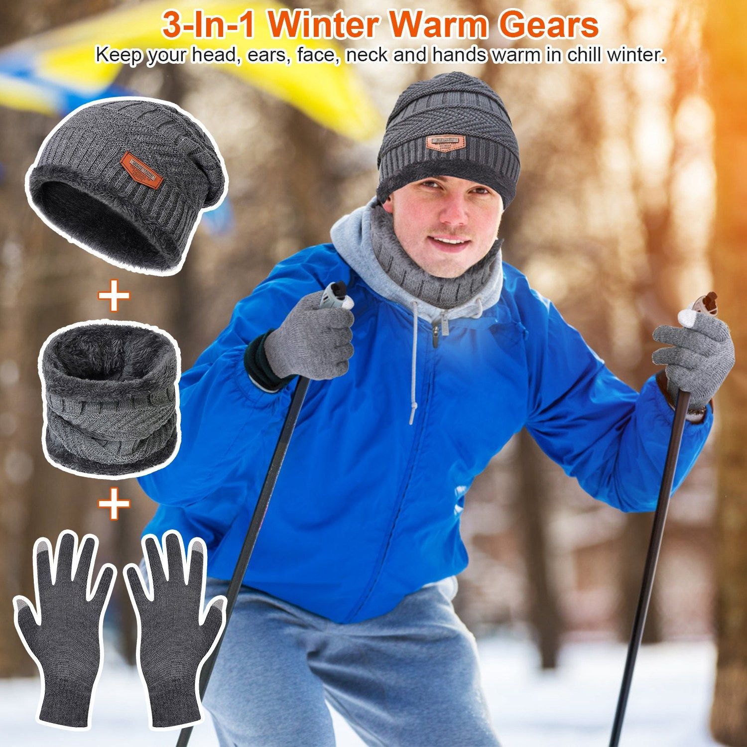 Winter Hat Gloves Scarf Set