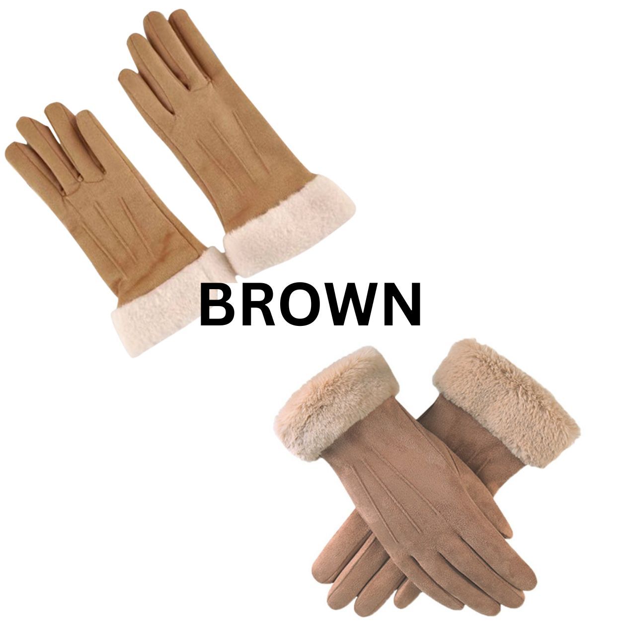 4 Pcs Suede Gloves for Women