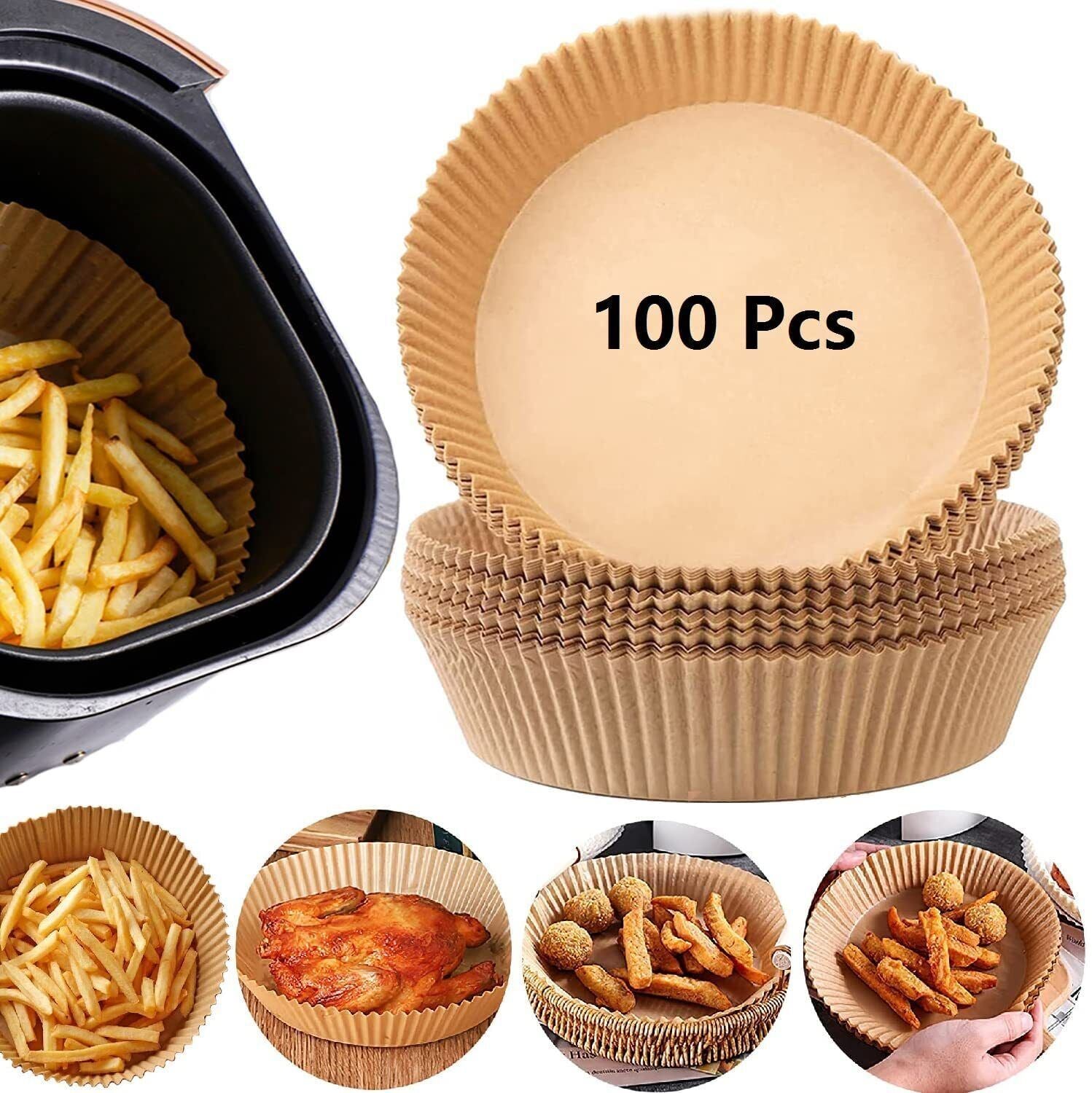 6.3In Round Paper Air Fryer Liners -100 / 200 Pcs