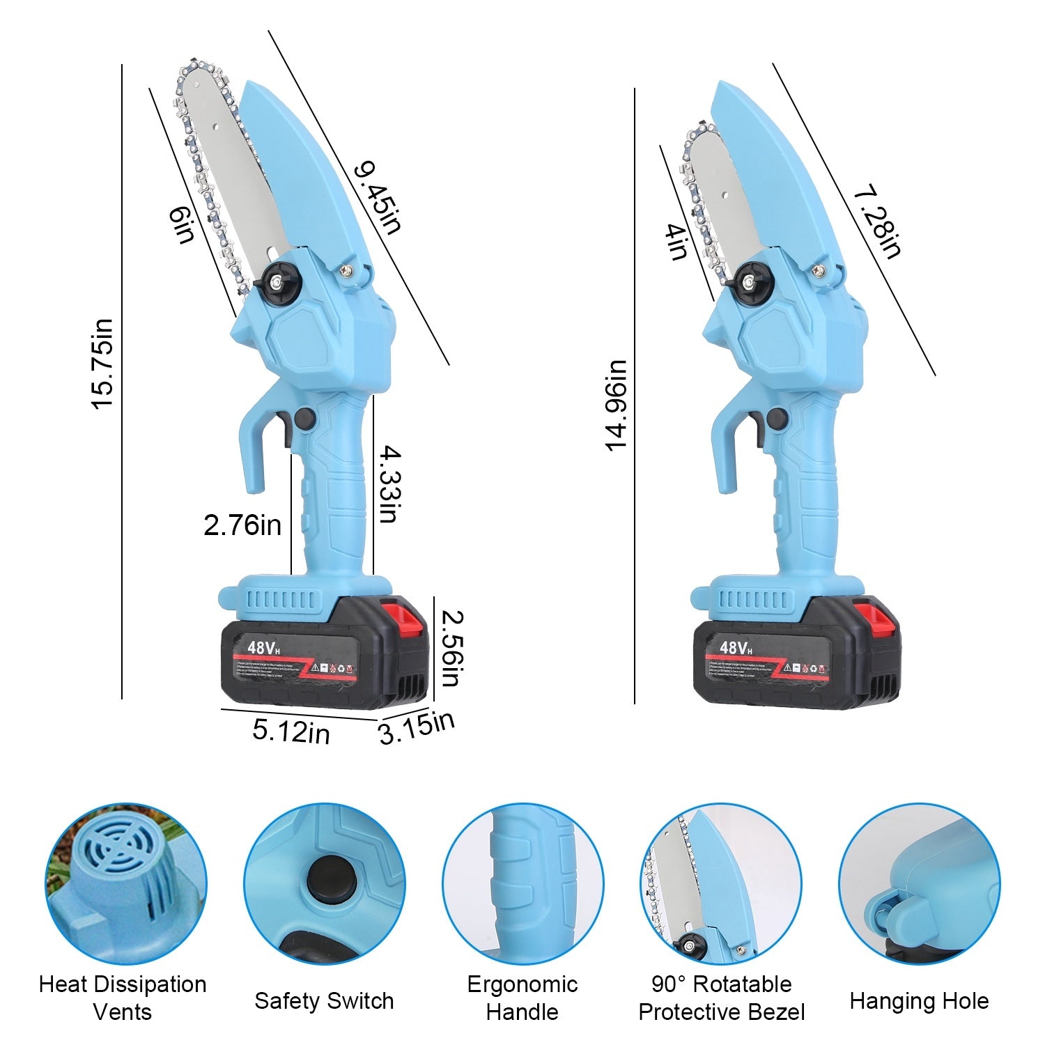 Electric Pruning Saws- Blue and Black