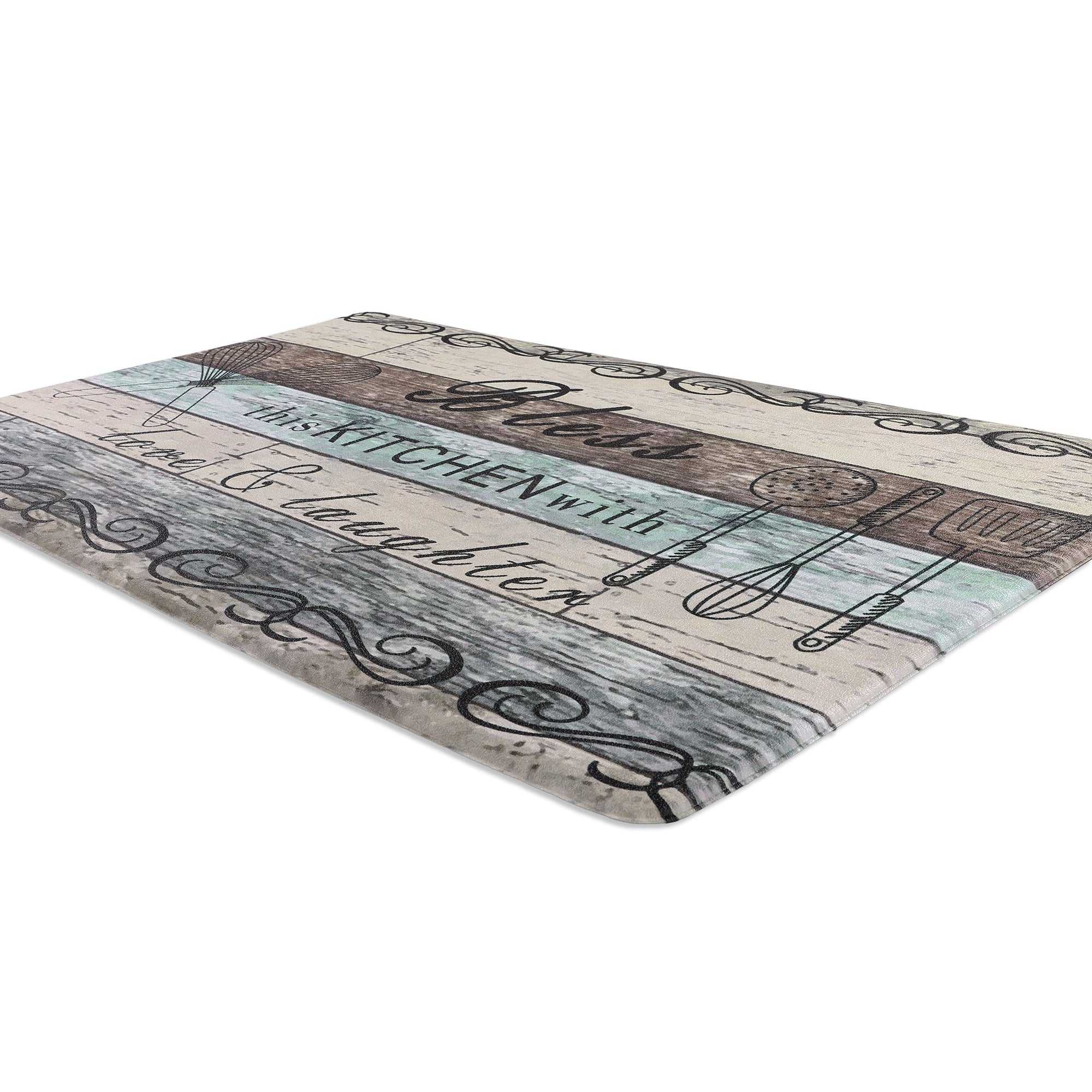 2 Pcs Decorative Kitchen Mats Anti Fatigue