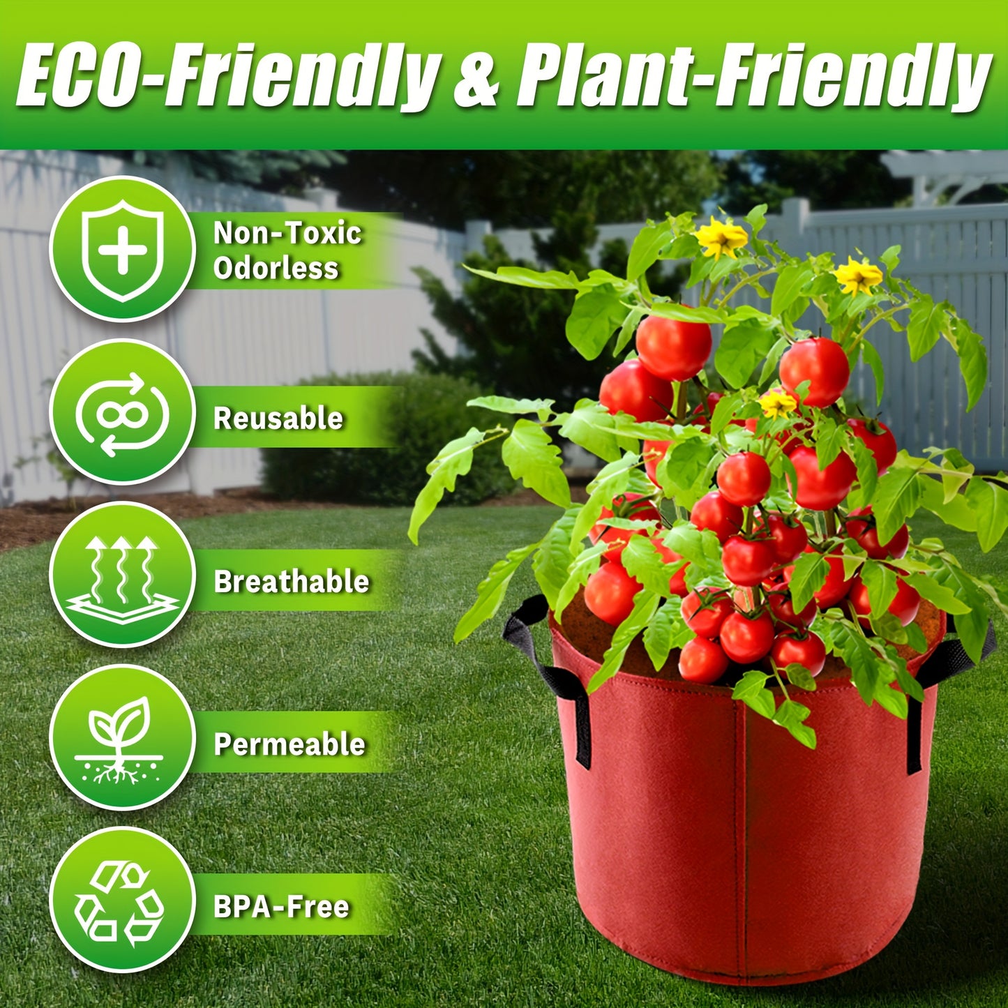 7 Pcs Colorful 10 Gallon Grow Bags