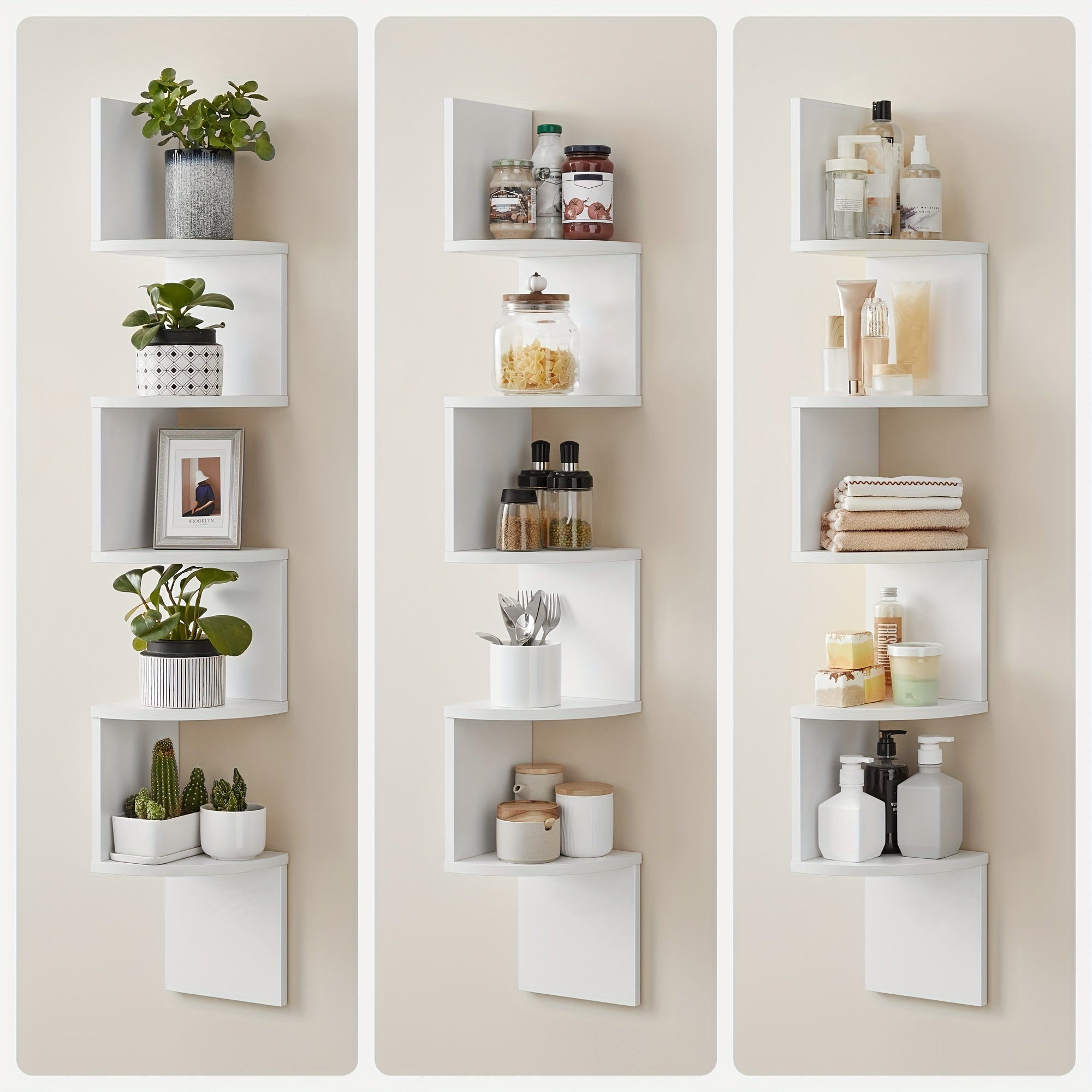 5 Tier Corner Floating Shelves