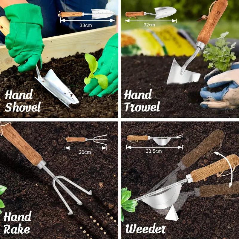 4-Piece Stainless Steel Garden Tool Set