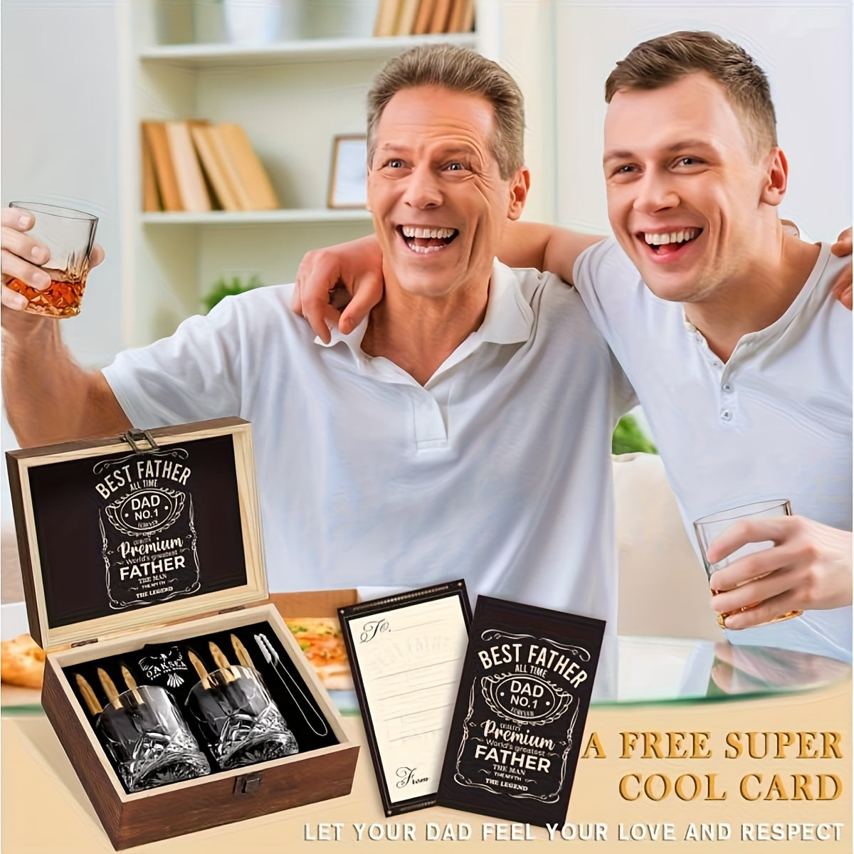 Gift for Dad/Him, Whiskey Stones Gift Set
