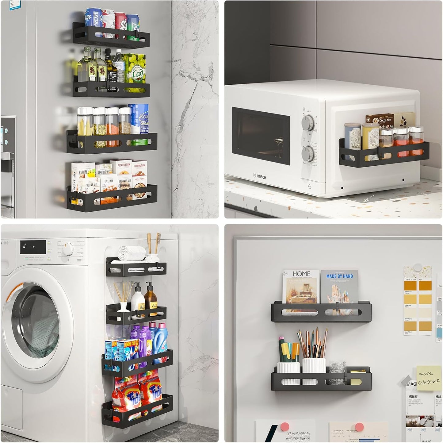 4 Pack Magnetic Spice Rack for Refrigerator